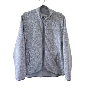Thread & Supply Heather Gray Full Zip Fleece Jacket Women Size XL Lightweight